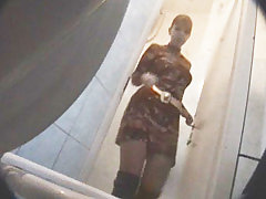 Three babes get filmed weeing in spycammed toilet